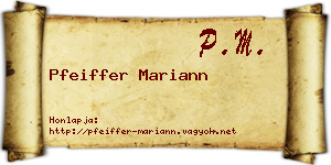 Pfeiffer Mariann névjegykártya